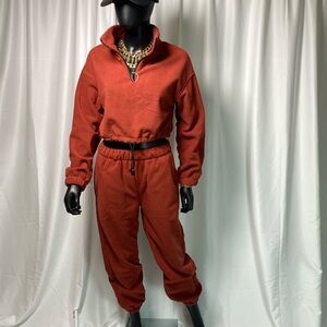 Rust Red Two-Piece Tracksuit